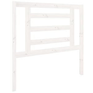 vidaXL gultas galvgalis, balts, 96x4x100 cm, priedes masīvkoks