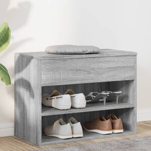 vidaXL apavu plaukts, pelēks ozolkoka, 60x30x45 cm, inženierijas koks