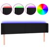vidaXL gultas galvgalis ar LED, 183x16x78/88 cm, melns audums