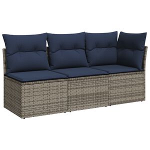 vidaXL Dārza dīvāns Pelēka 172 x 62 x 69 cm Poliūtu rotangpalma