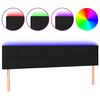 vidaXL gultas galvgalis ar LED, 160x5x78/88 cm, melns audums