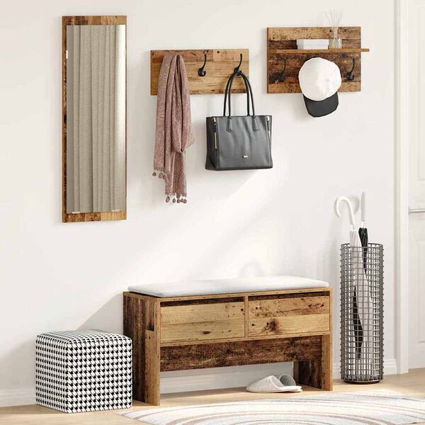 vidaXL Priek&scaron;nama mēbeļu komplekts 4 pcs Vecs koks Inženierijas koks