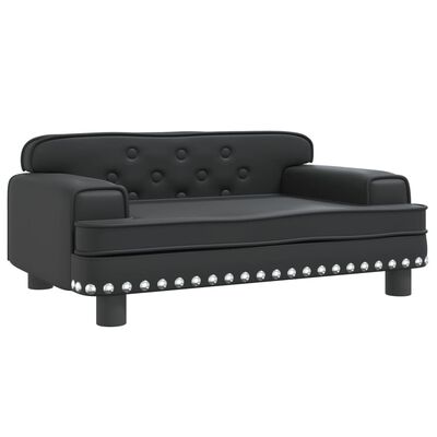 vidaXL bērnu dīvāns, melns, 70x45x30 cm, mākslīgā āda