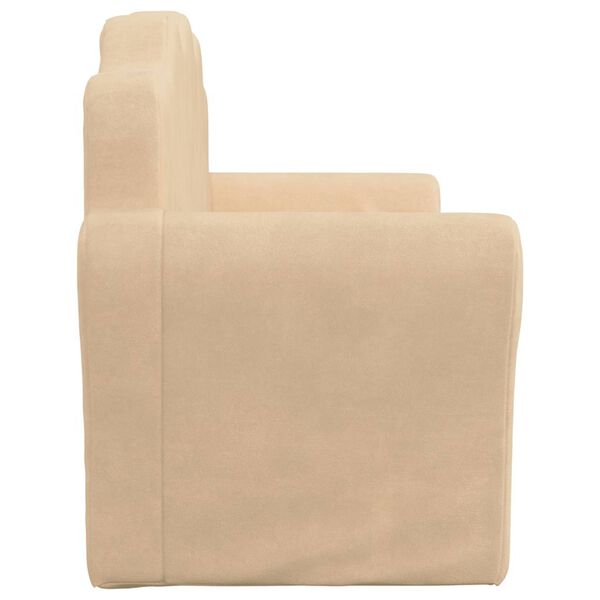 vidaXL Bērnu dīvāns 2-vietīgs krēmkrāsas mīksts plīša