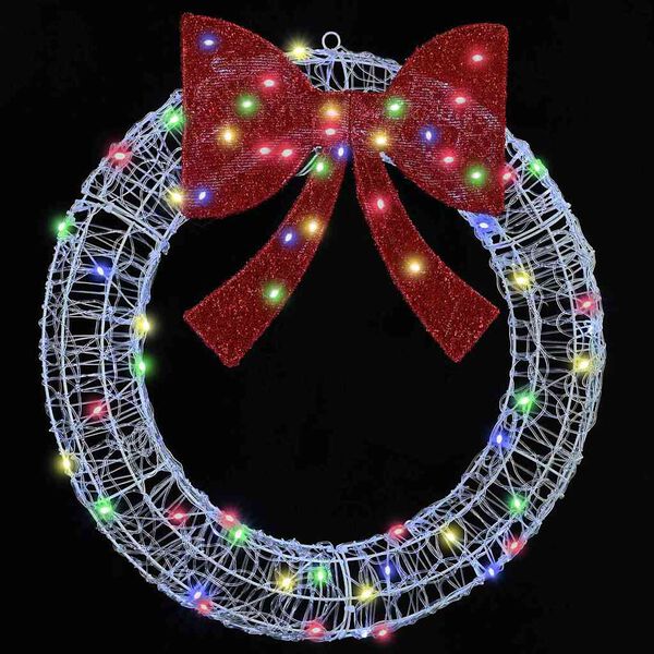 vidaXL Vainags su 60 LED Daudzkrāsains 76 x 8.5 x 76 cm Akrils