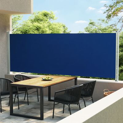 vidaXL izvelkama sānu markīze, zila, 600x160 cm