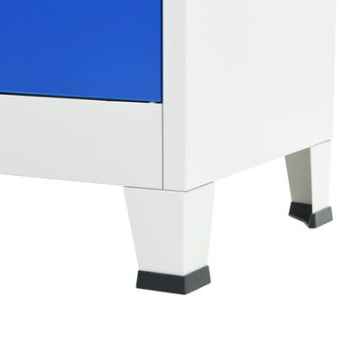 vidaXL biroja skapis, 90x40x180 cm, metāls, pelēks un zils