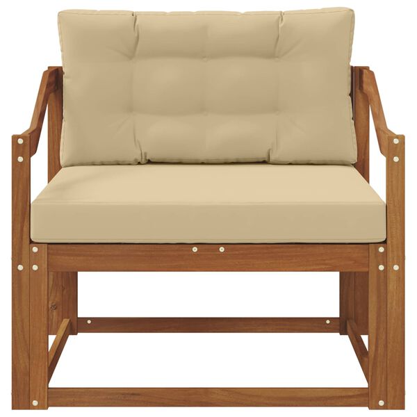 vidaXL Āra vidējā dīvāns Cietā akācijas koks Dabiska