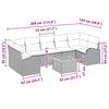vidaXL Dārza dīvānu komplekts ar spilvenu 8 pcs Pelēka poliratāns