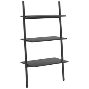 vidaXL 3-līmeņu slīps plaukts, melns, 64x34x116 cm