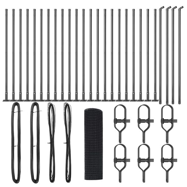 vidaXL Žoga āķis Pelēka 50 x 0,8 m (16 x 16 mm acs) Tērauds un PVC