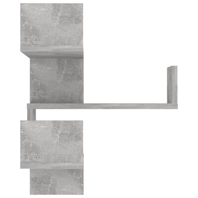 vidaXL sienas stūra plaukts, betonpelēks, 40x40x50 cm, skaidu plāksne