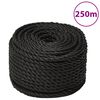 vidaXL darba virve, melna, 12 mm, 250 m, polipropilēns