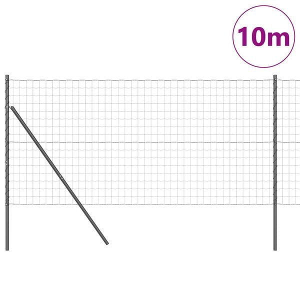 vidaXL Žogs ar stabiem. Pelēka 1 x 10 m Tērauds