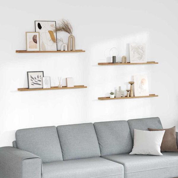 vidaXL Sienas plaukts 4 pcs Brūna 100 x 9 x 3 cm Inženierijas koks