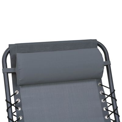 vidaXL pludmales krēsla galvas balsts, 40x7,5x15 cm, pelēks tekstilēns