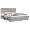 vidaXL Gultas rāmis Pelēks Sonoma 200 x 200 cm Ciets priedes koks