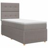 vidaXL Kontinentālā gulta ar matraci Pelēkbrūna 90 x 190 cm Audums