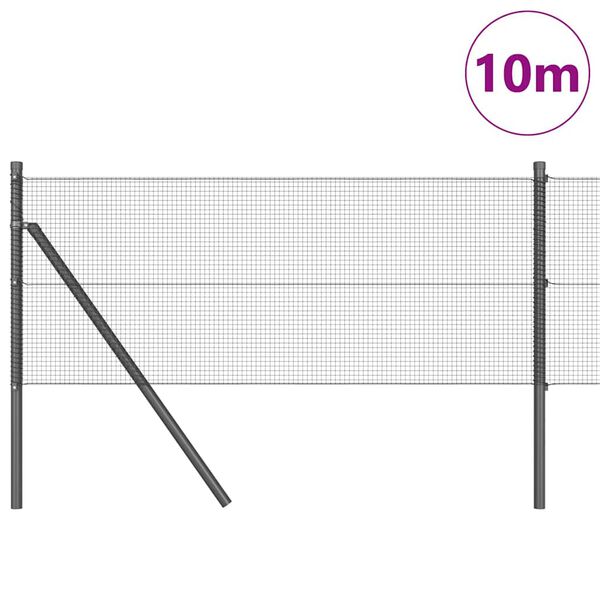 vidaXL Žoga āķis Pelēka 10 x 0,6 m (12 x 12 mm siets) Tērauds un PVC