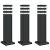 vidaXL āra zemes lampas ar kontaktligzdu melns 3 gb. 50 cm alumīnijs