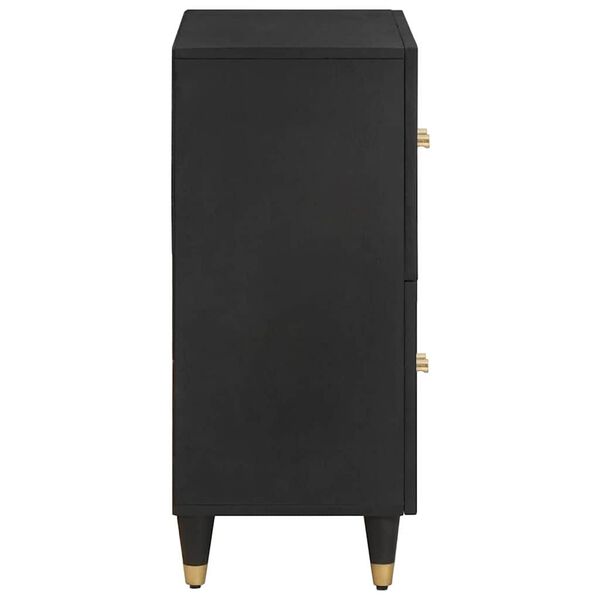 vidaXL Puse ar plauktu Melna 60 x 33 x 75 cm Cieta mango koksne