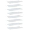 vidaXL plauktu dēļi 8 gab. spīdīgi balti 40x20x1,5cm inženierijas koks