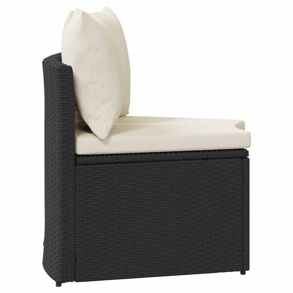 vidaXL Dīvānu komplekts 2 pcs Melna Cietā akācija un polyratans