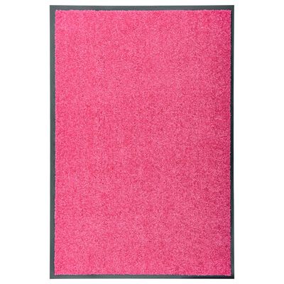 vidaXL durvju paklājs, mazgājams, rozā, 60x90 cm