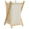 vidaXL veļas grozs, krēmbalts, 41,5x36x63,5 cm, bambuss