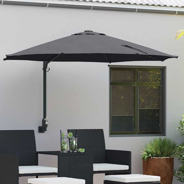 vidaXL Dārza parasols Antracīts un melns 248 x 248 x 148 cm