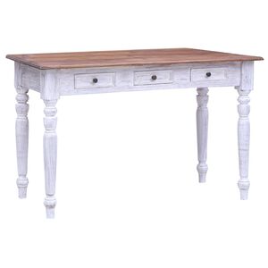 vidaXL rakstāmgalds ar atvilktnēm, 117x57x75 cm, masīvs sarkankoks