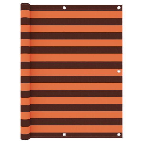 vidaXL balkona aizslietnis, 120x400cm, oranžs un brūns oksforda audums
