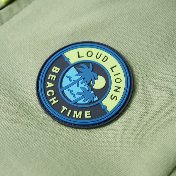 Bērnu jaka ar kapuci un rāvējslēdzēju, gai&scaron;a haki, 140