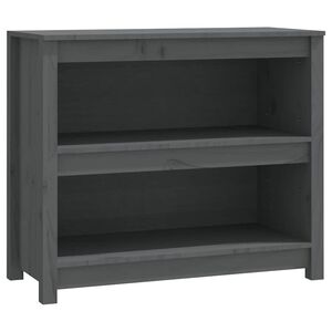 vidaXL grāmatu plaukts, pelēks, 80x35x68 cm, priedes masīvkoks