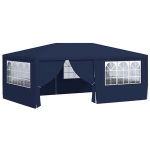 vidaXL dārza nojume ar sānu sienām, profesionāla, 4x6 m, zila, 90 g/m&sup2;