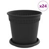 vidaXL Augu podi 24 pcs Melna &Oslash; 17 x 14 cm Plastmasa