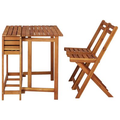 vidaXL dārza galds ar puķu kasti un 2 krēsliem, akācijas masīvkoks