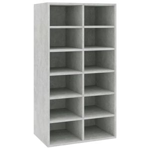 vidaXL apavu plaukts, betona pelēks, 54x34x100,5 cm, inženierijas koks