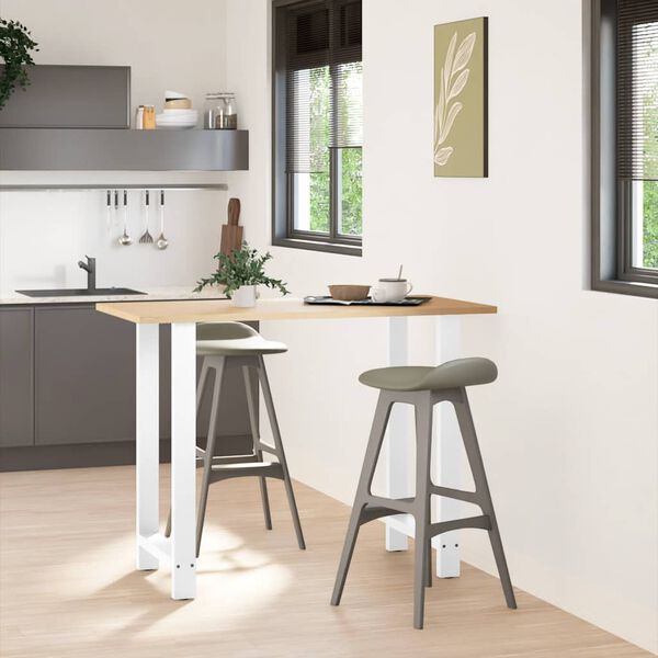 vidaXL bāra galda kājas, 2 gab., baltas, 60x(100-101) cm, tērauds