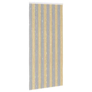 vidaXL Kukaiņu aizkars no &scaron;enila Pelēks un bē&scaron;s 100 x 220 cm 100% PP