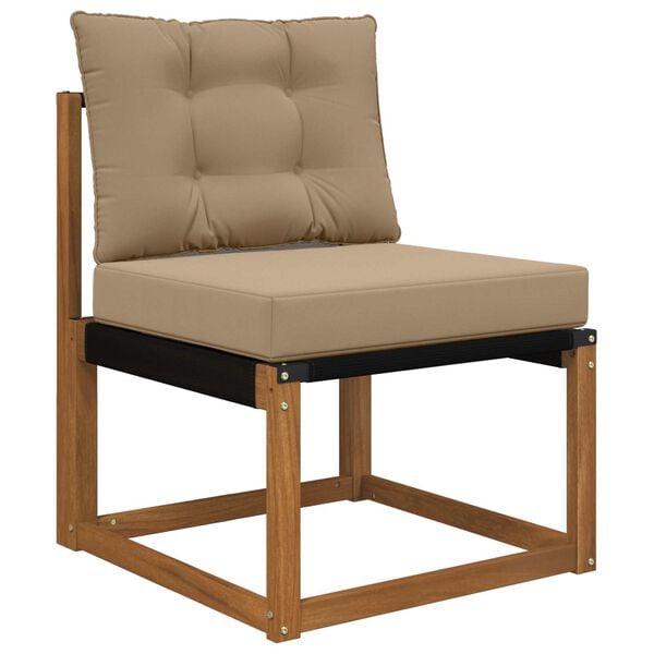 vidaXL Āra dīvāna spilvens 2 pcs Pelēkbrūna Poliesters