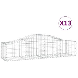 vidaXL arkveida gabiona grozi, 13 gb., 200x50x40/60 cm, cinkota dzelzs