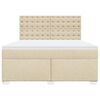 vidaXL atsperu gulta ar matraci, krēmkrāsas, 180x200 cm, audums