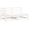 vidaXL 2-vietīgs dārza dīvāns ar spilveniem, balts priedes masīvkoks