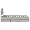 vidaXL Gultas rāmis Pelēks Sonoma 120 x 190 cm Ciets priedes koks