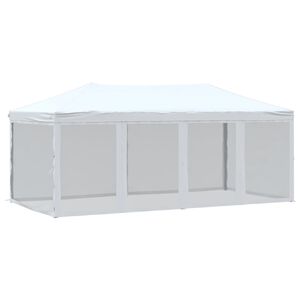 vidaXL saliekama nojume ar sienām, balta, 3x6 m