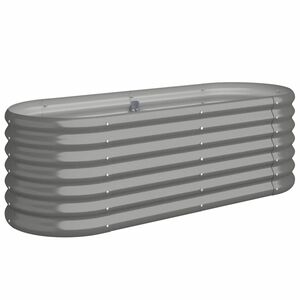 vidaXL augstā puķu kaste, 114x40x36 cm, cinkots tērauds, pelēka