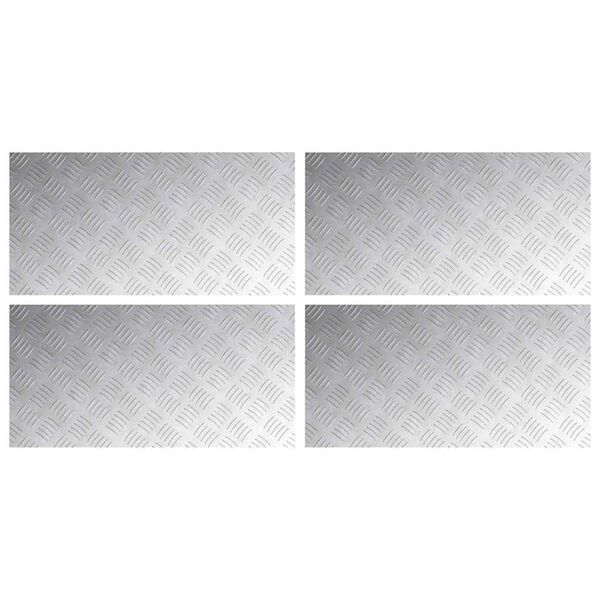 vidaXL Trepju paklājs Taisnstūra 4 pcs Sudraba 80 x 40 cm Alumīnijs