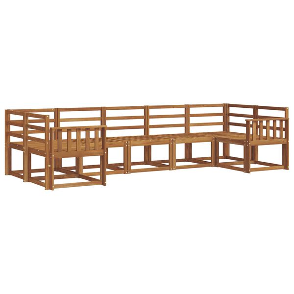 vidaXL Āra dīvānu komplekts 7 pcs Dabiska Cietā akācijas koks