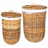 vidaXL Veļas grozs 2 pcs Brūna Kubu rotangpalma